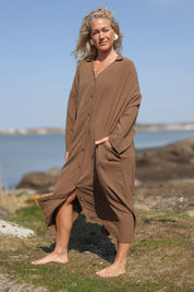 Mørkebrun Kjole Sahara Longsleeve Dark Brown Recycled-Material