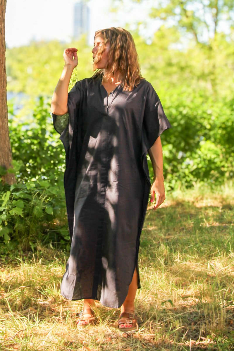 Dark Grey Linen Dress Lofoten Dark Grey