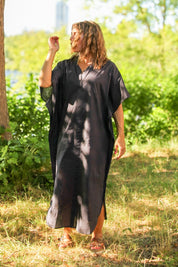 Dark Grey Linen Dress Lofoten Dark Grey
