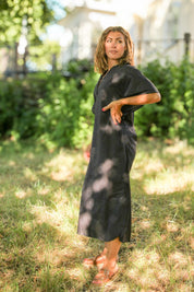 Dark Grey Linen Dress Lofoten Dark Grey