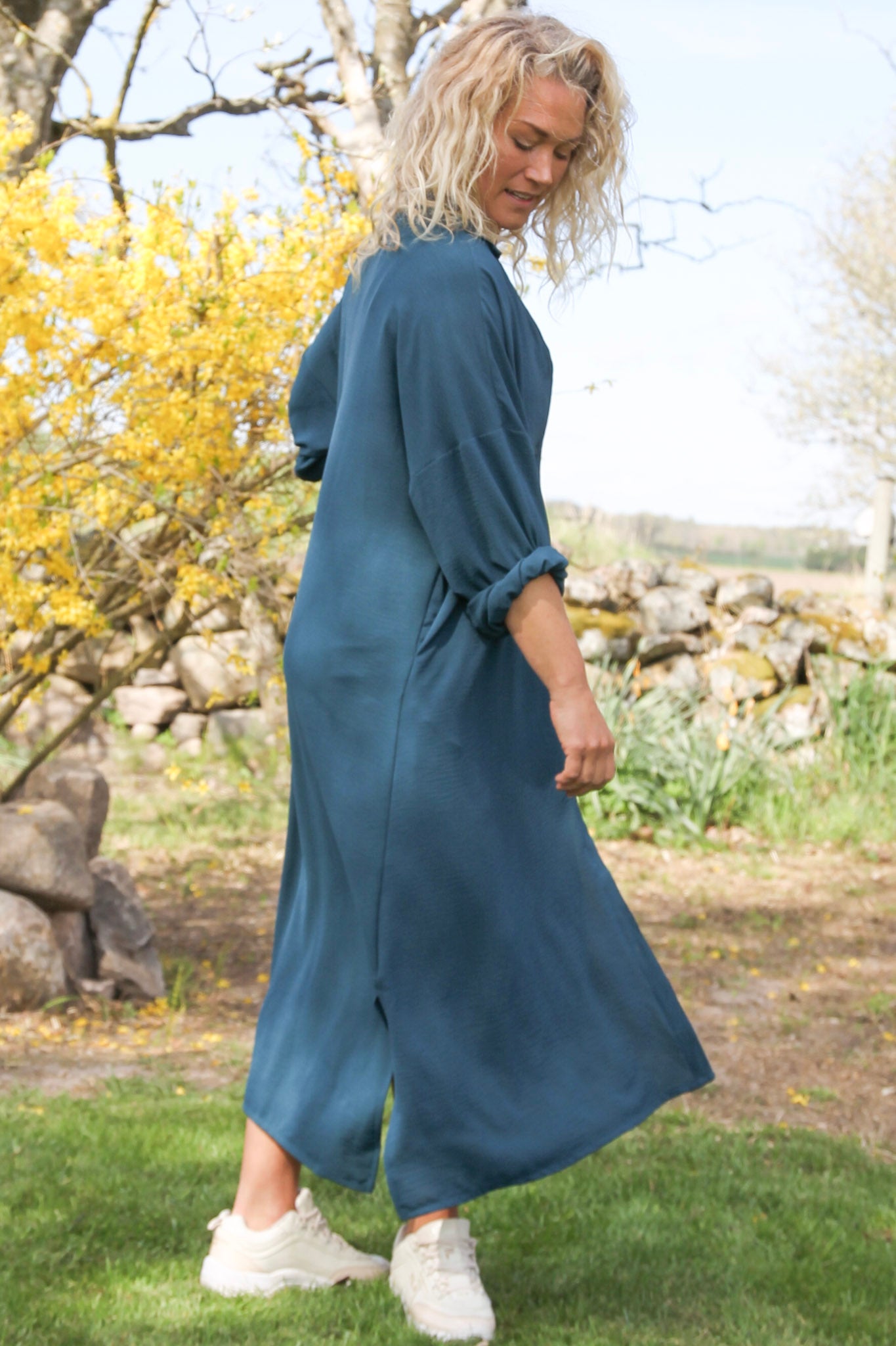 Mörkgrön Klänning Sahara Longsleeve Dark Green