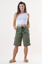 Sarek Cord Shorts Groen