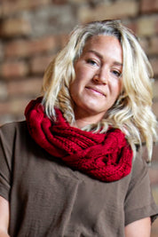 Vinröd Stickad Halsduk Sigrid Wine Red
