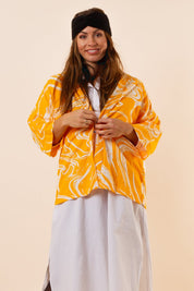 Gele Kimono Nordbäck Kort Geel
