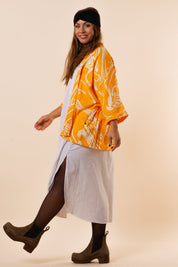 Gele Kimono Nordbäck Kort Geel