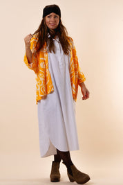 Gele Kimono Nordbäck Kort Geel