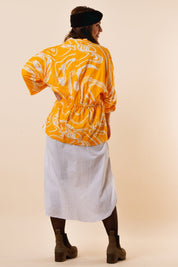Gele Kimono Nordbäck Kort Geel