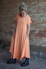 Orange Ballerinakleid lang orange Potters