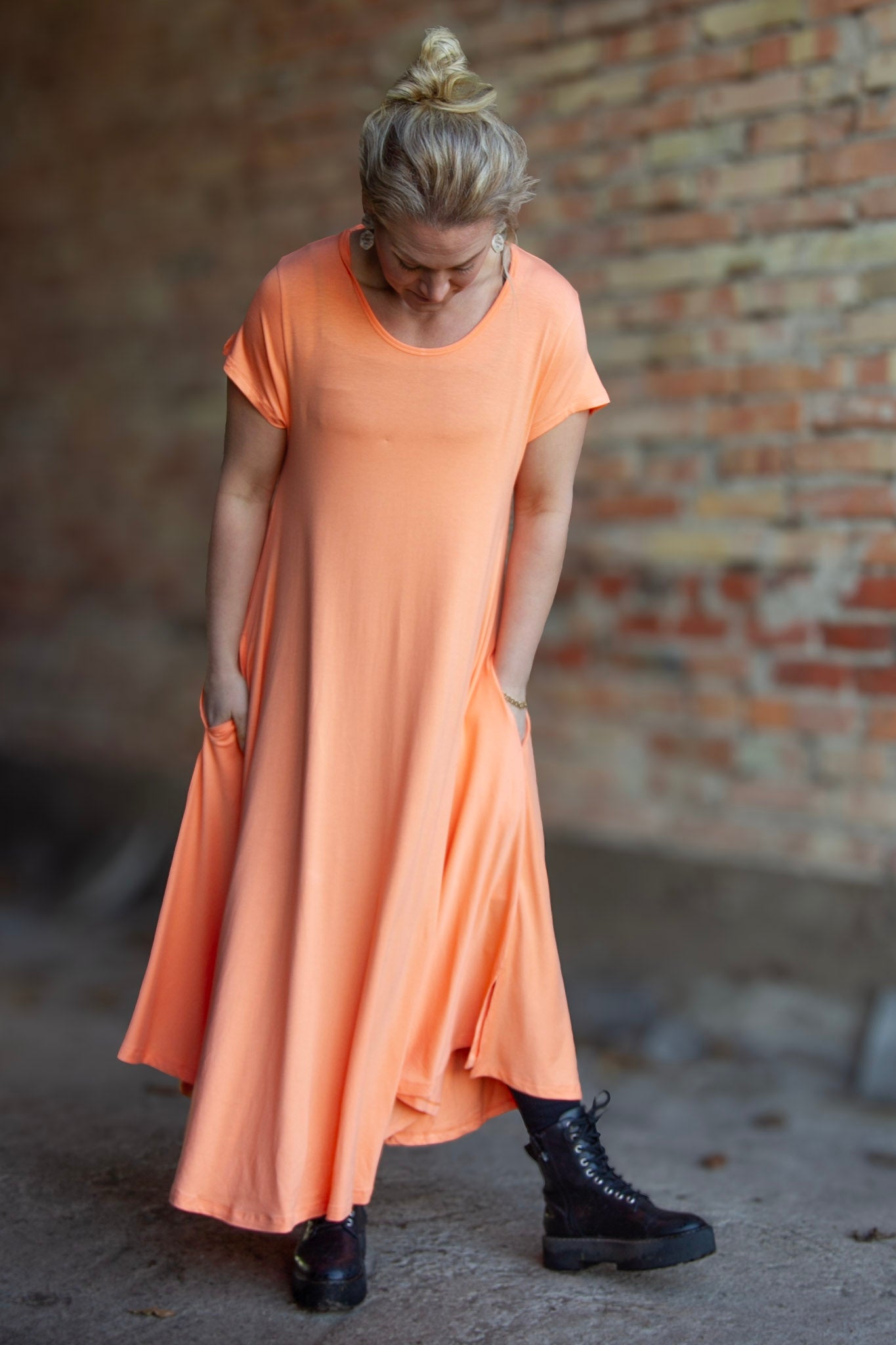 Orange Ballerinakleid lang orange Potters