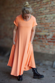 Orange Ballerinakleid lang orange Potters