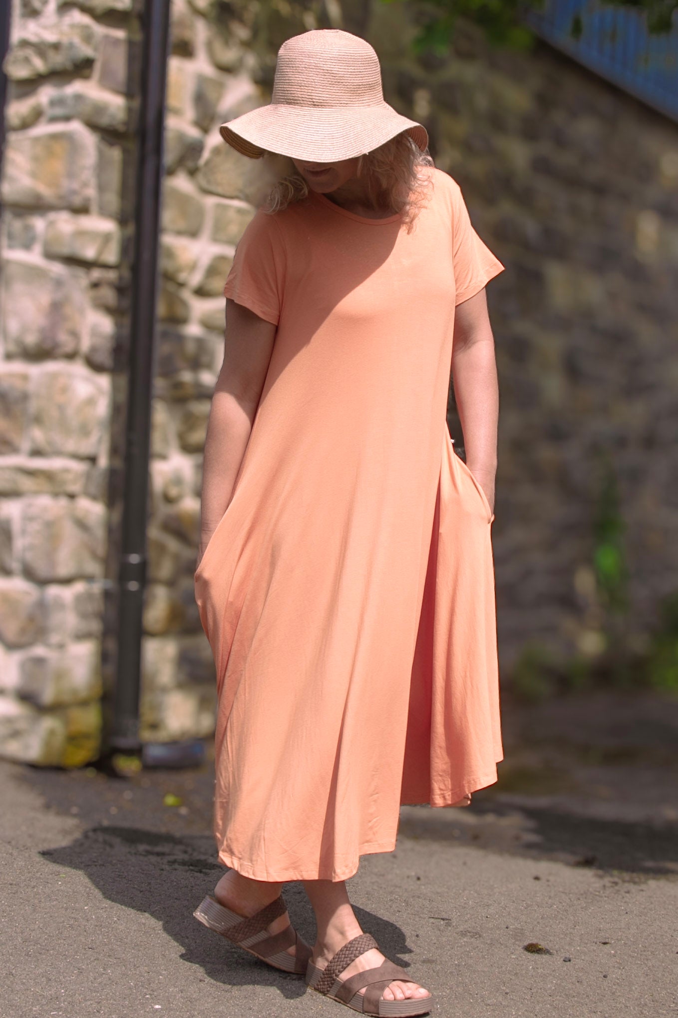 Orange Ballerinakleid lang orange Potters