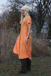 Orange Ballerinakleid lang orange Potters