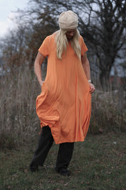 Orange Ballerinakleid lang orange Potters