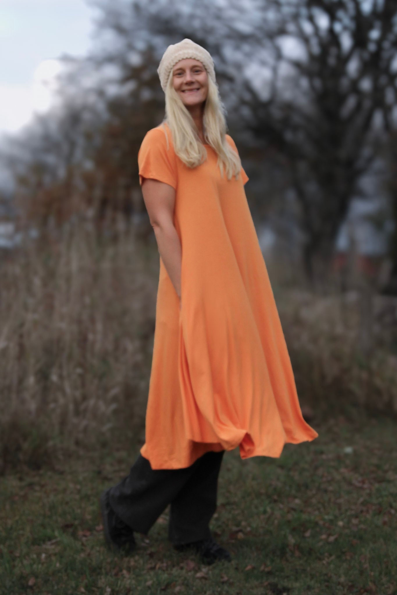 Orange Ballerinakleid lang orange Potters