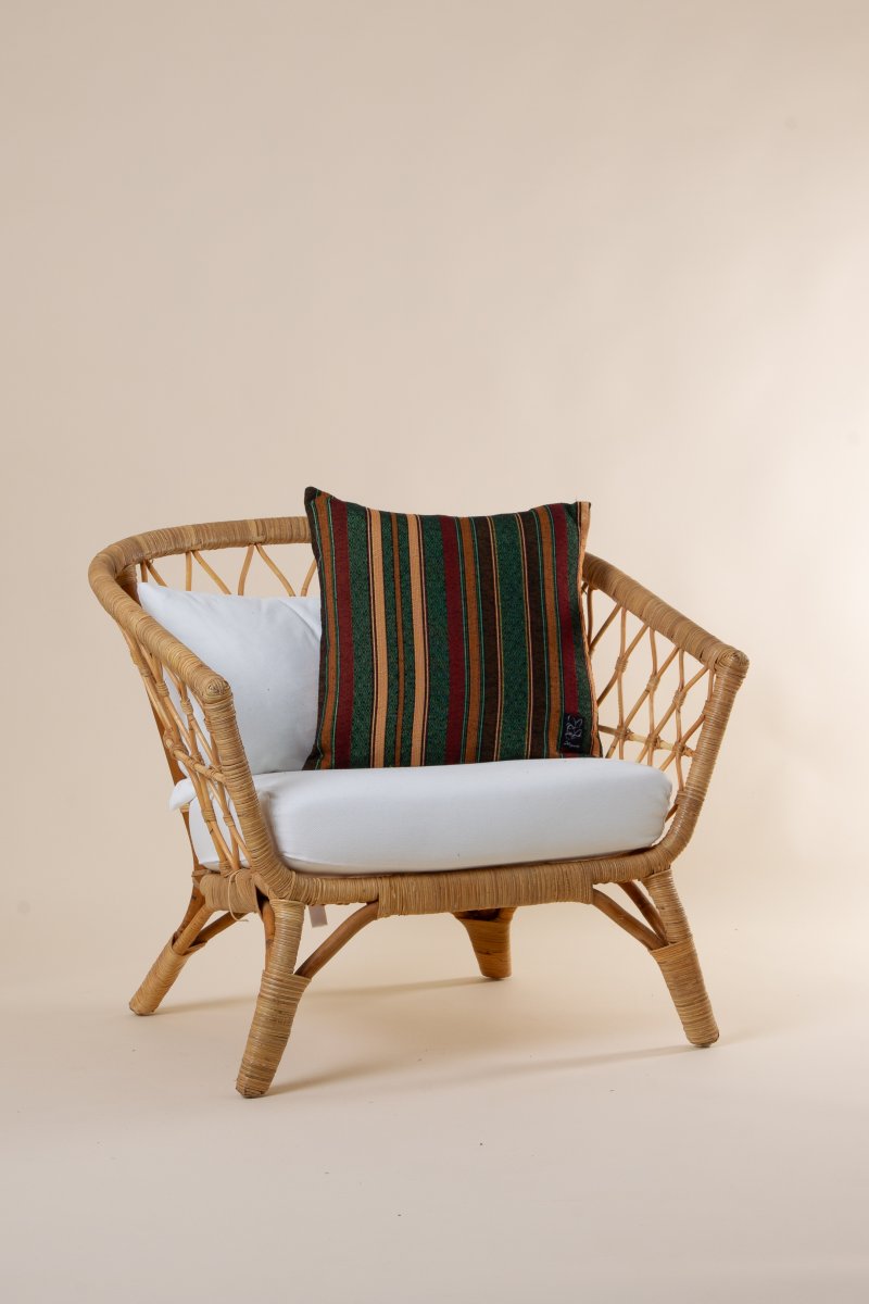Red &amp; Green Striped Cushion Cover Älvadalen Red &amp; Green Stripe
