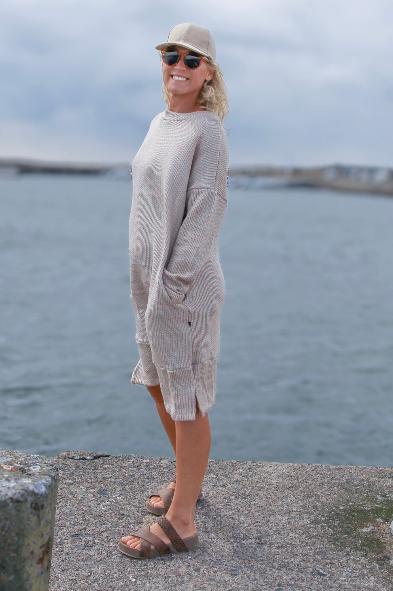 Rainbow Knitted Sweater Dress Backa Rainbow