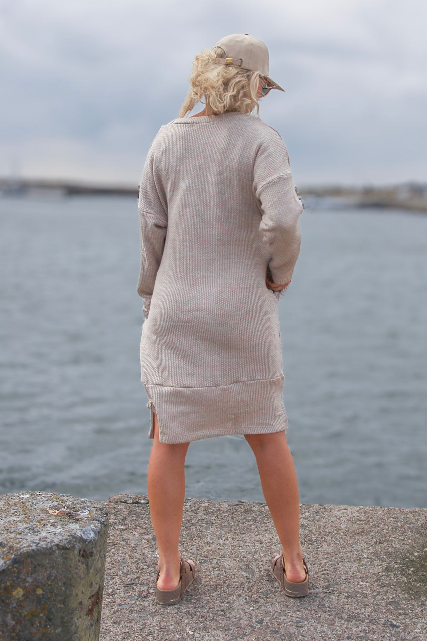 Rainbow Knitted Sweater Dress Backa Rainbow