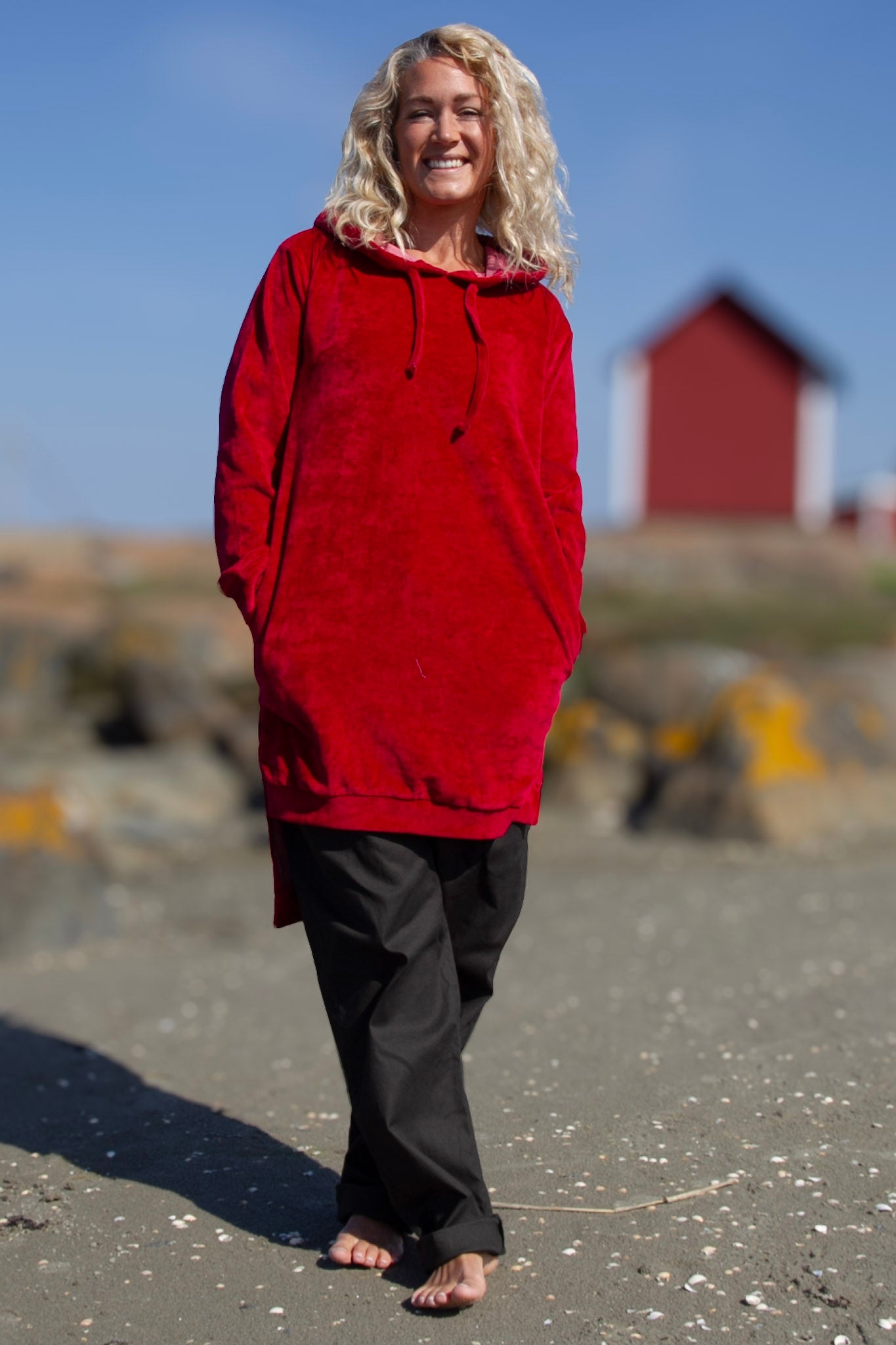 Red Hoodie Dress Scarlet Smile Red