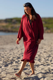 Rød Kimono Maroon