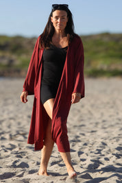 Rød Kimono Maroon