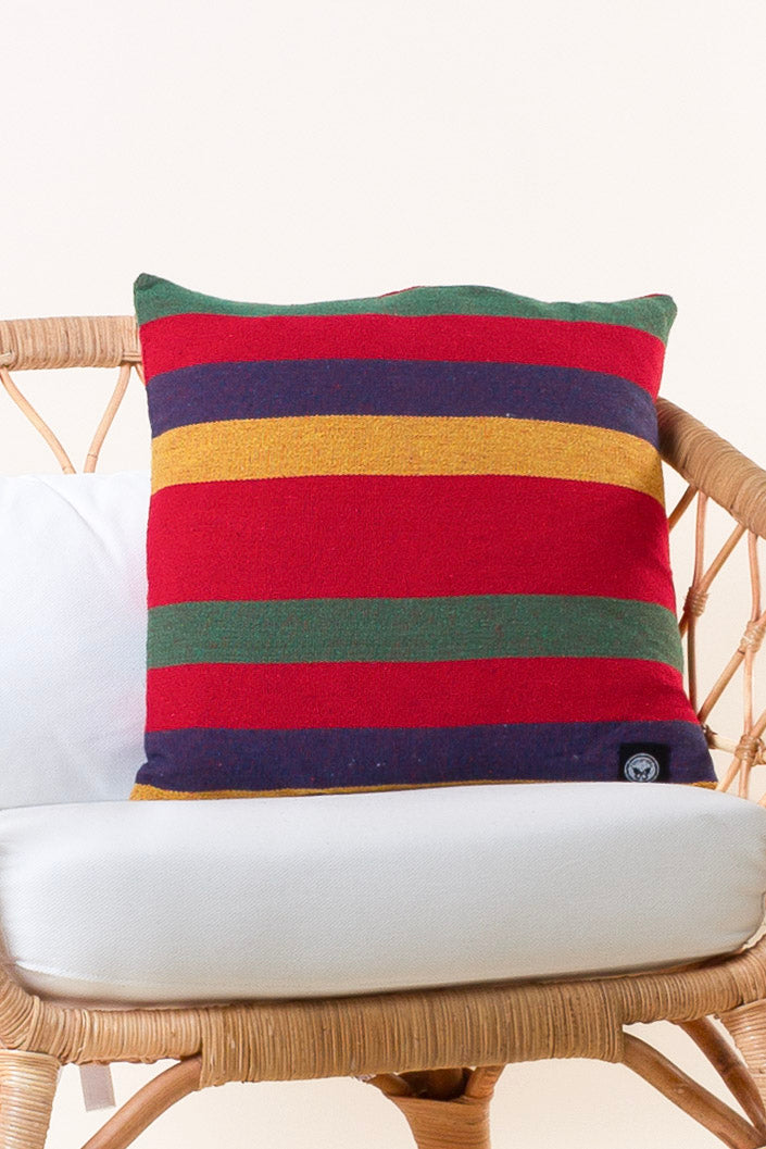 Red Striped Cushion Cover 50x50 Stripe Red Purpleblue