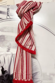 Red Scarf Wrap Stripe Red