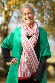 Röd Scarf Svep Stripe Red