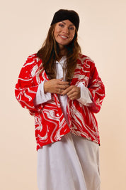 Rode Kimono Nordbäck Kort Rood