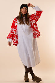 Rode Kimono Nordbäck Kort Rood