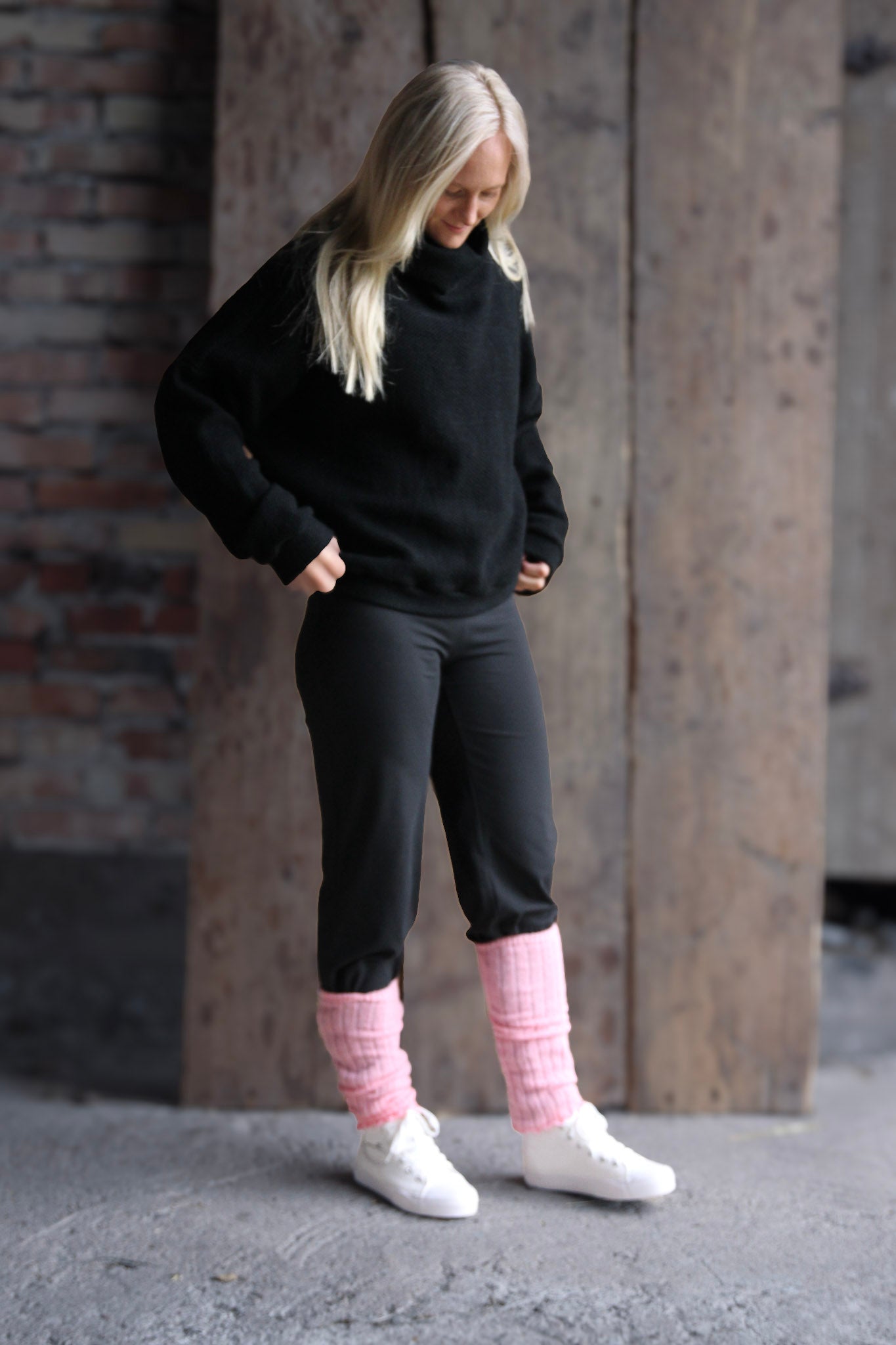 Rosa Benvärmare Signe Ribbed Pink