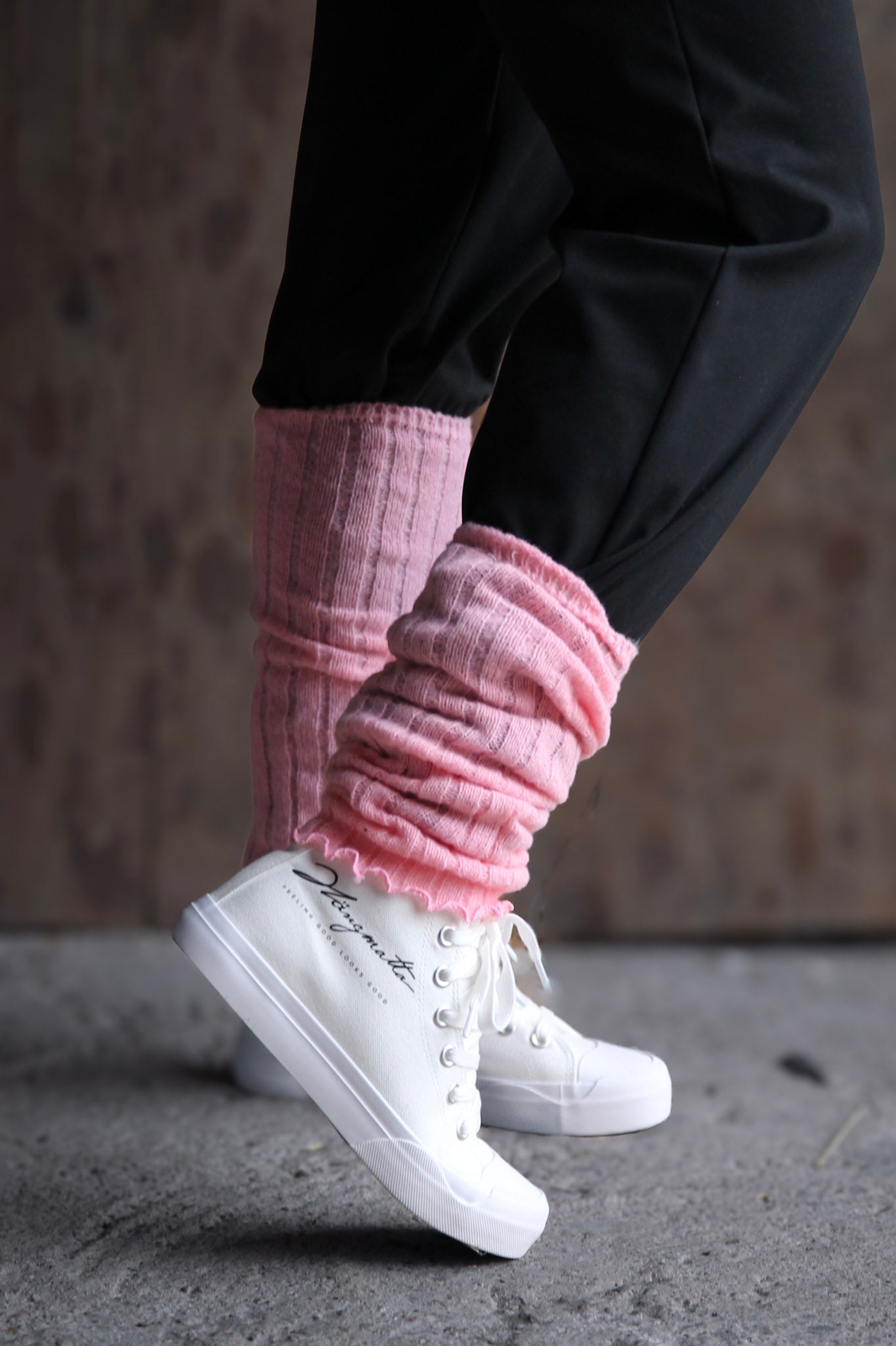 Rosa Benvärmare Signe Ribbed Pink