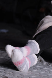 Rosa Mönstrade Julstrumpor Frost Pink