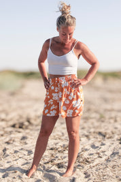 Vaaleanpunaiset kukkashortsit Ronja Peach