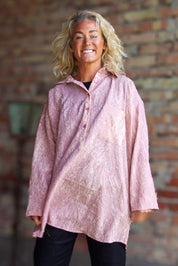 Roze/paars shirt Dhalis Crinkle roze/paars