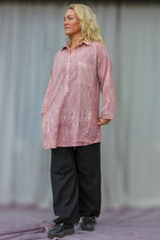 Roze/paars shirt Dhalis Crinkle roze/paars