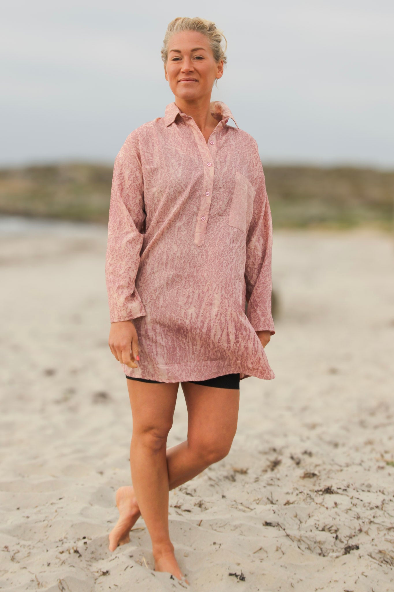 Rosa/Lila Hemd Dhalis Crinkle Rosa/Lila