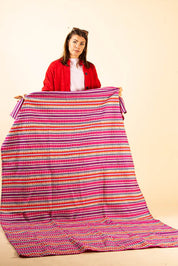 Pink &amp; Orange Blanket Älvadalen Pink &amp; Orange Print