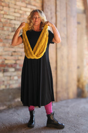 Senapsgul Stickad Halsduk Sigrid Mustard