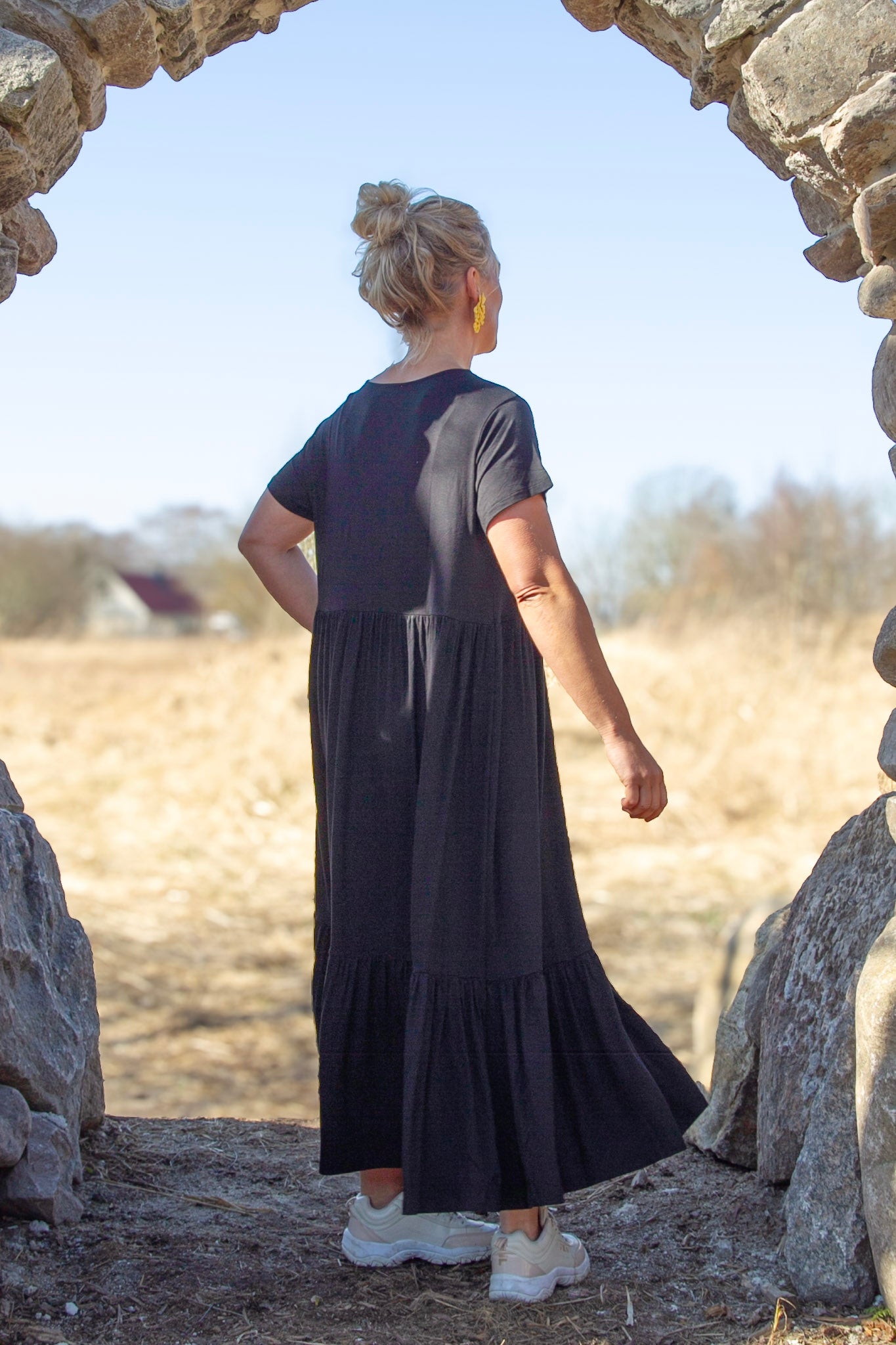 Svart Draperad Klänning Amelie Black