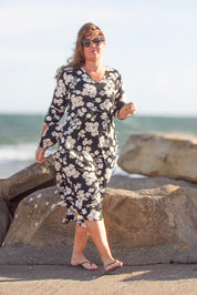 Black Floral Dress Riviera Olive Black
