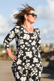 Black Floral Dress Riviera Olive Black