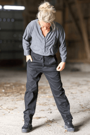 Black Linen Trousers Porto Black