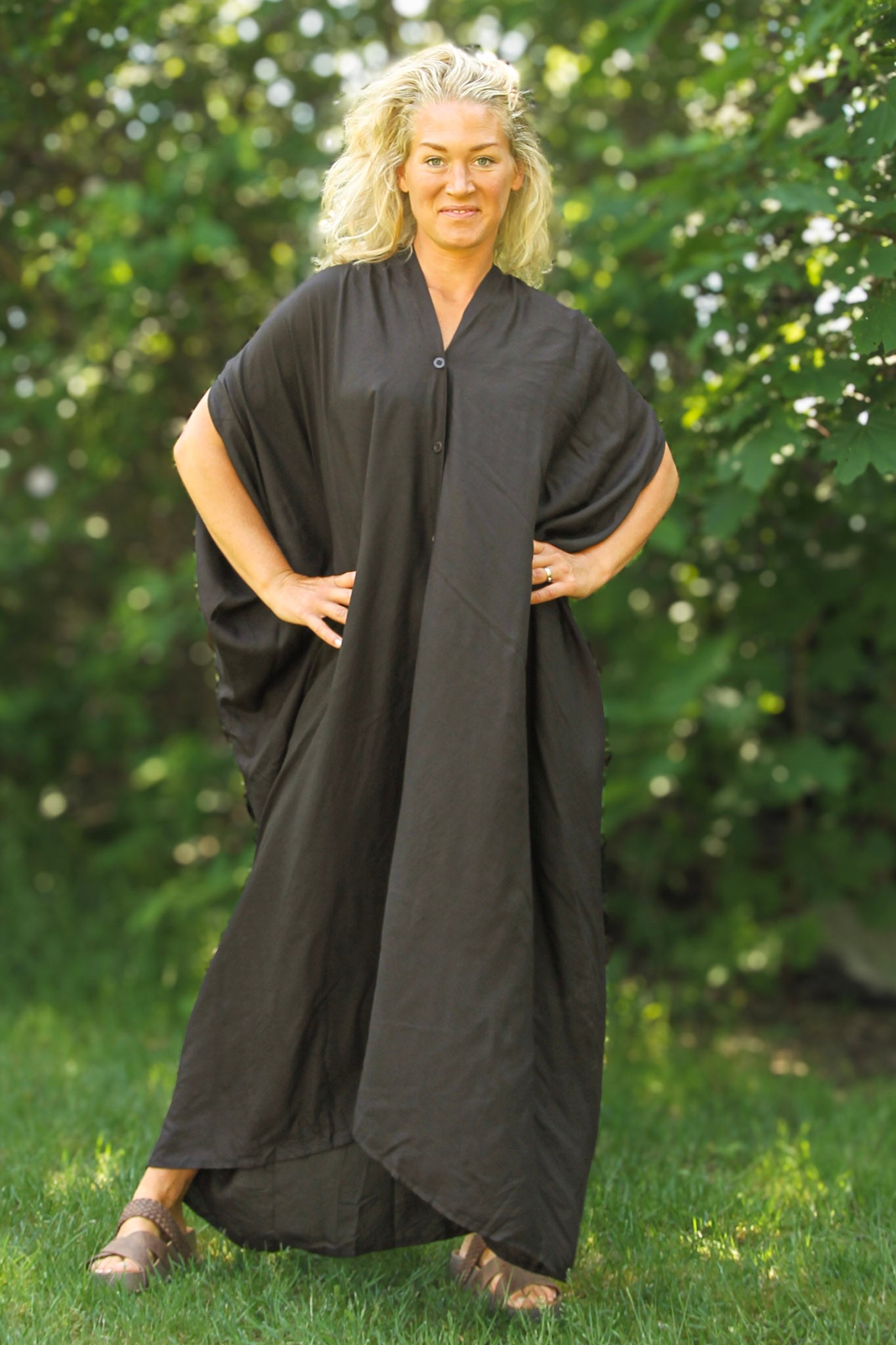 Sort Kaftan Kjole Olinda Sort