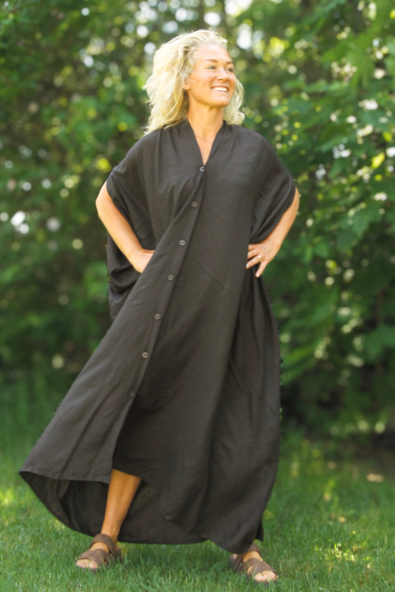Sort Kaftan Kjole Olinda Sort