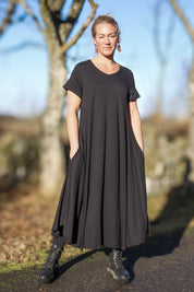 Sort kjole Ballerina V-hals Sort