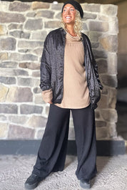Black Leopard Print Jacket Koster Black