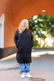 Black Knitted Sweater Dress Backa Black