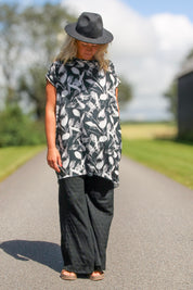 Zwarte Tuniek Dalia Zwarte Print