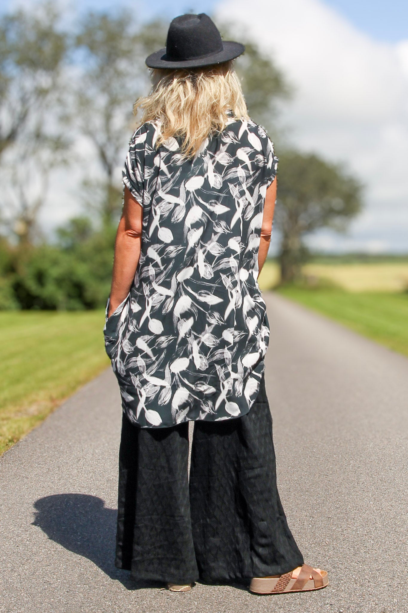 Zwarte Tuniek Dalia Zwarte Print
