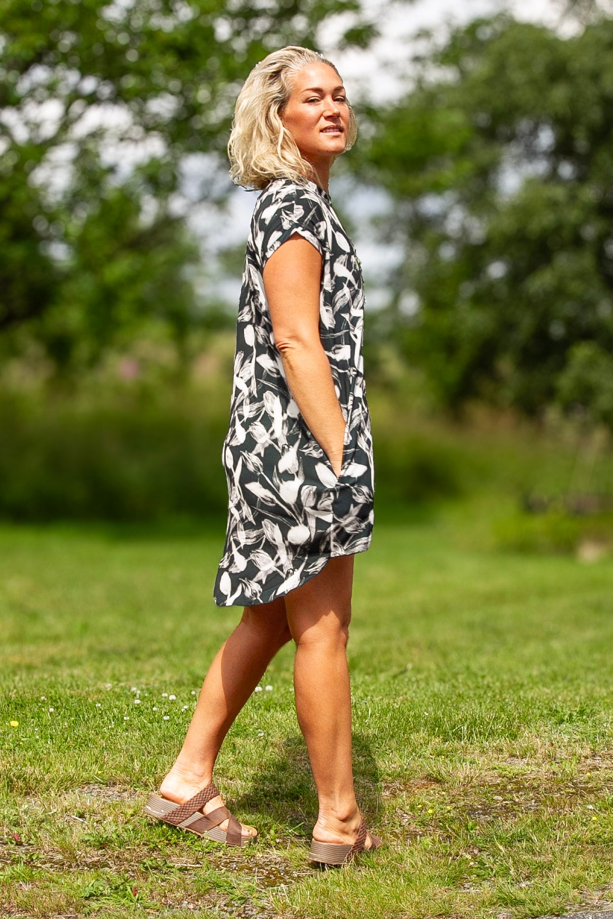 Zwarte Tuniek Dalia Zwarte Print